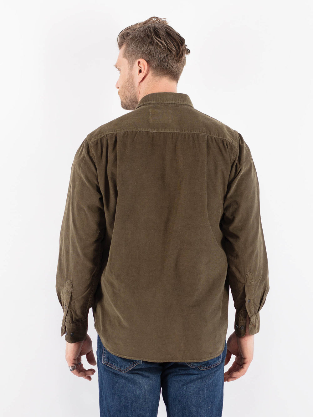 Vintage 90's Men Corduroy Shirt in GreenZ1481