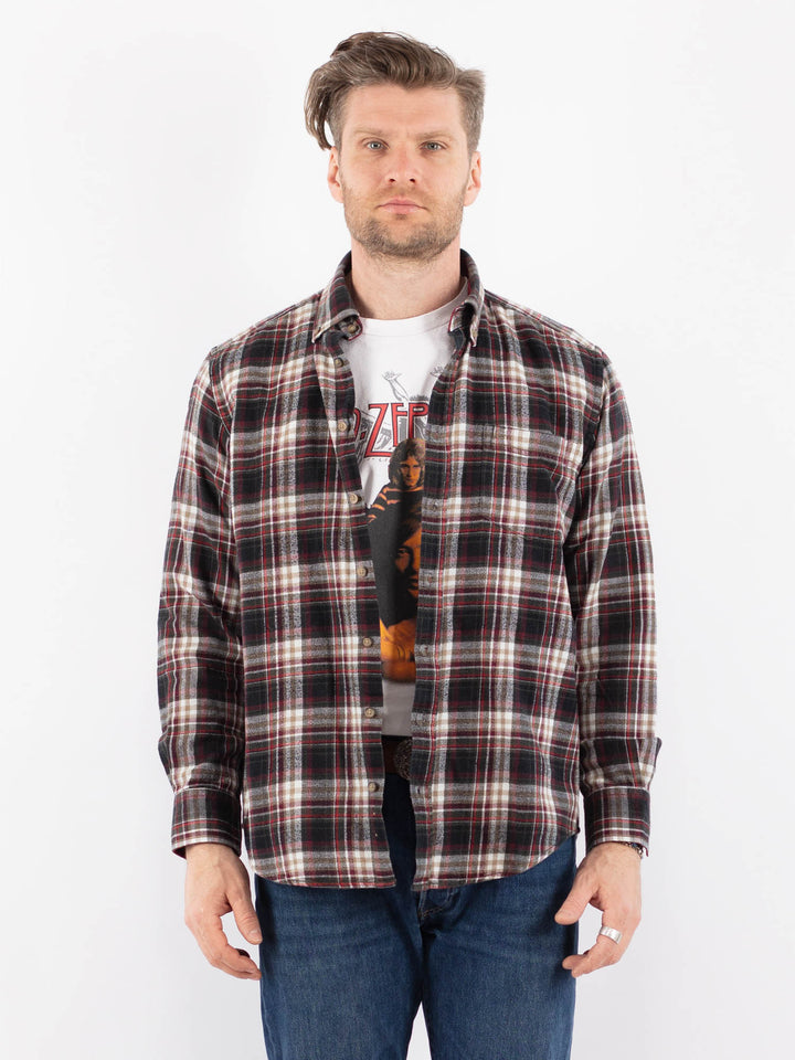 Vintage 90's Men Plaid Flannel Shirt in MultiZ1478