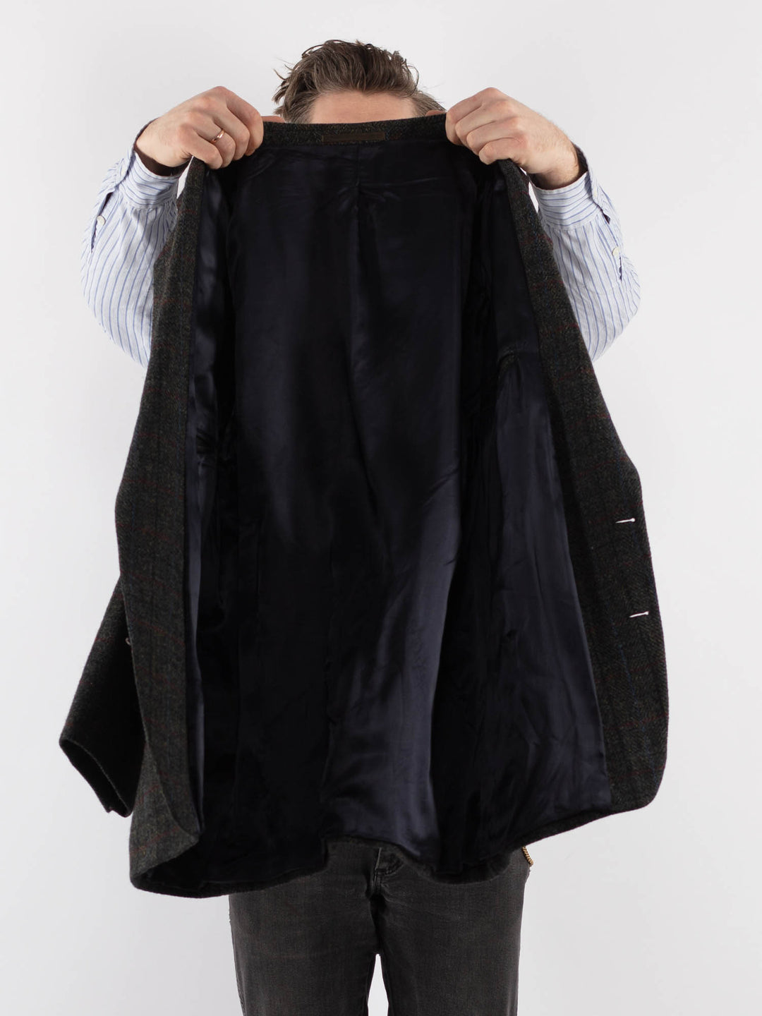 Vintage 90's Men Harris Tweed Jacket in Gray - NorthernGrip
