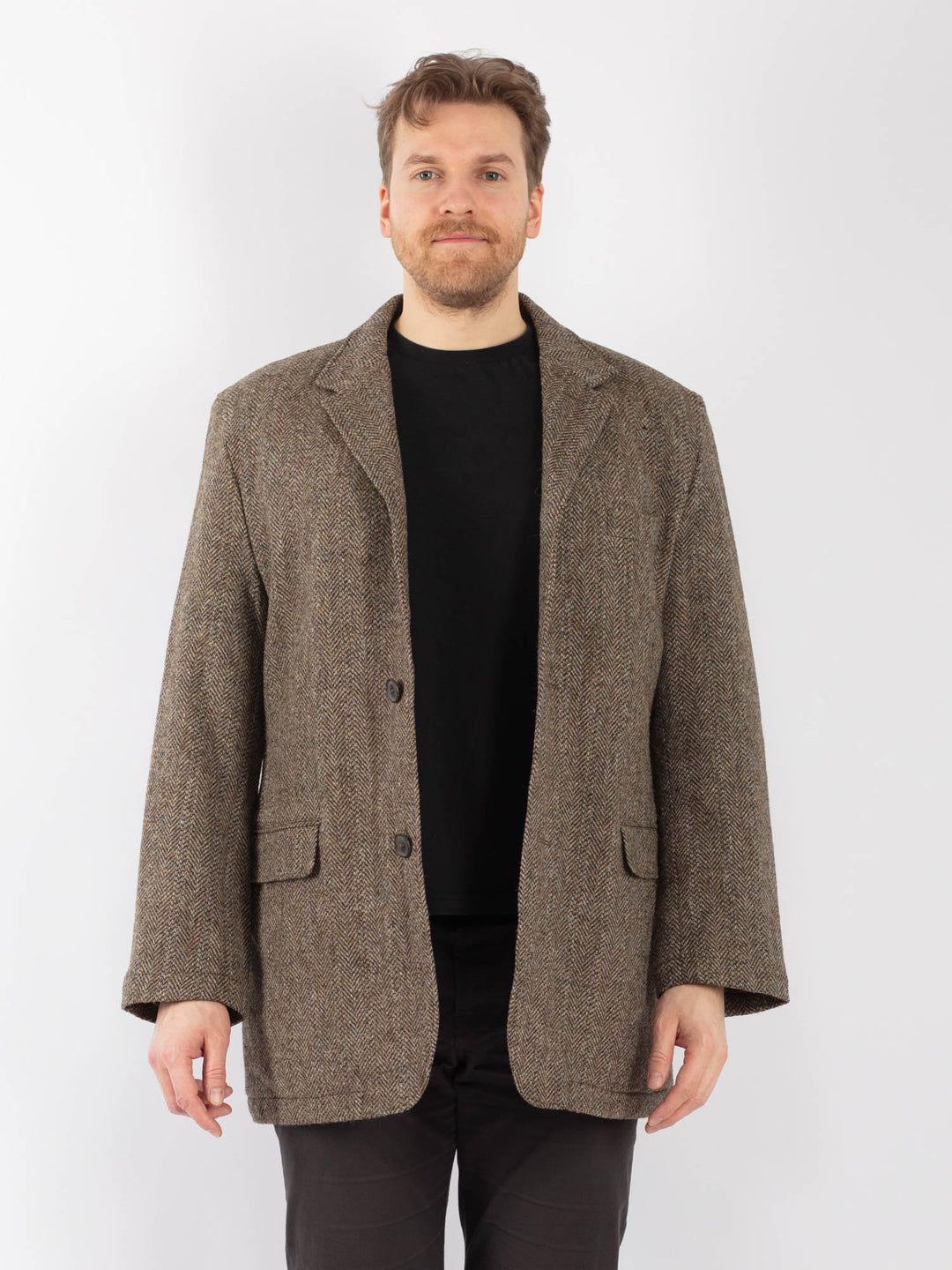 Vintage 90's Men Harris Tweed Jacket in BeigeZ1335