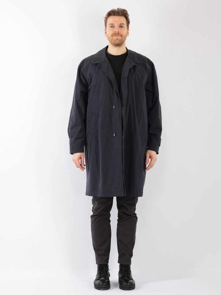 Vintage 90's Men Trench Coat in BlueZ1243