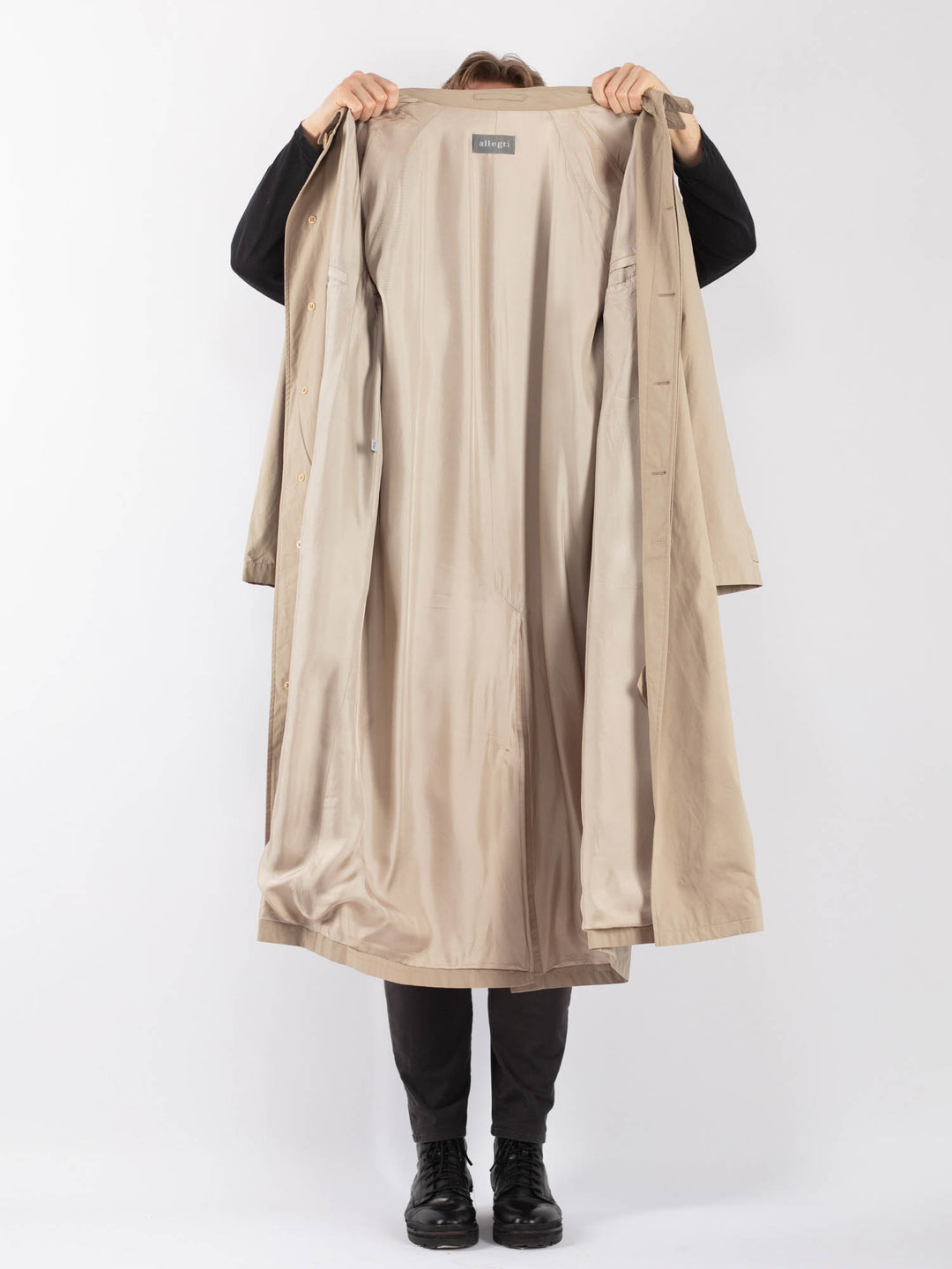 Vintage 90's Men Mac Coat in BeigeZ1254