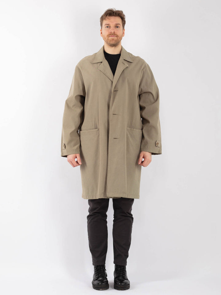 Vintage 90's Men Mac Coat in BeigeZ1258