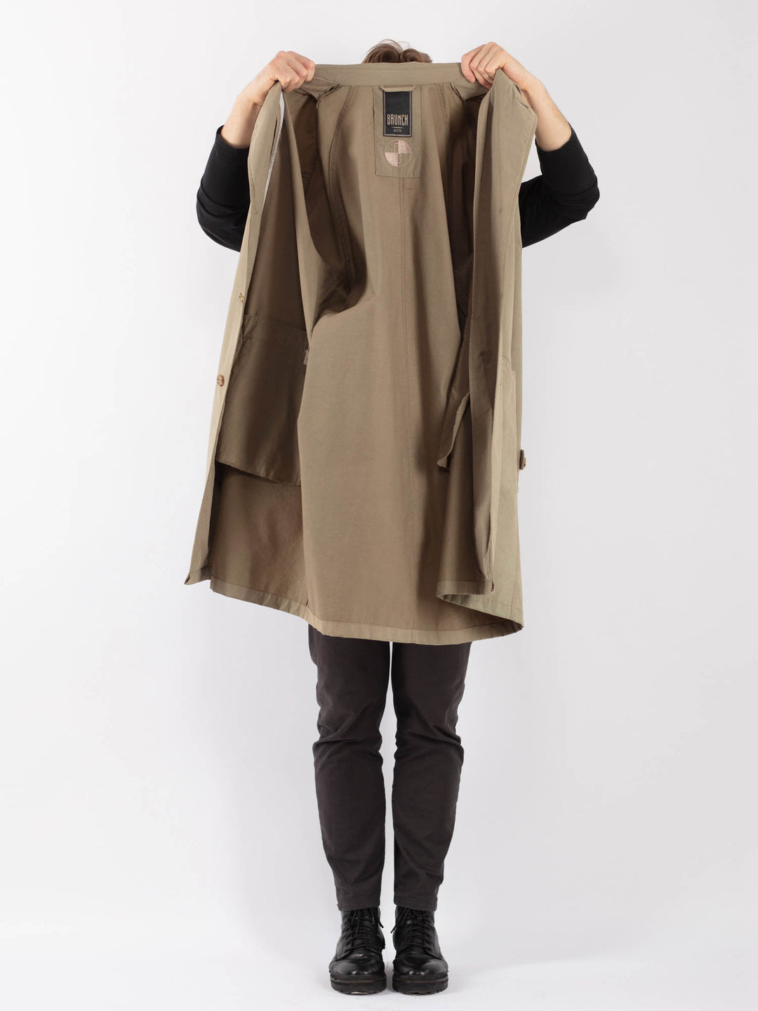 Vintage 90's Men Mac Coat in BeigeZ1258