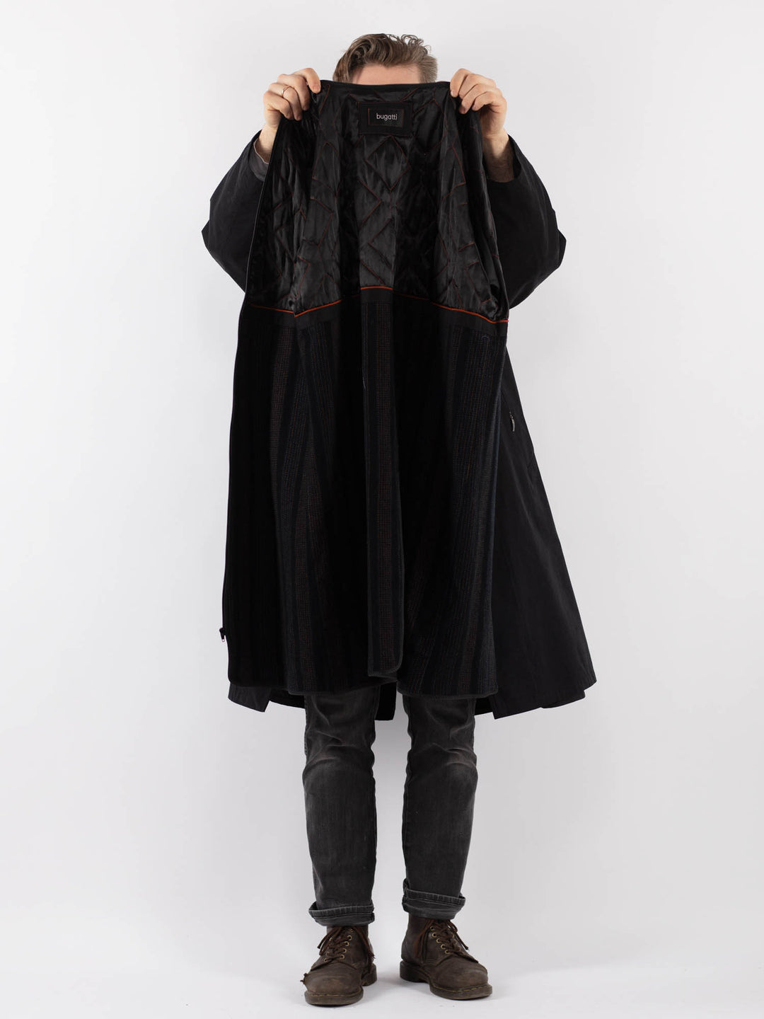 Vintage 90's Men Mac Coat in BlackZ938