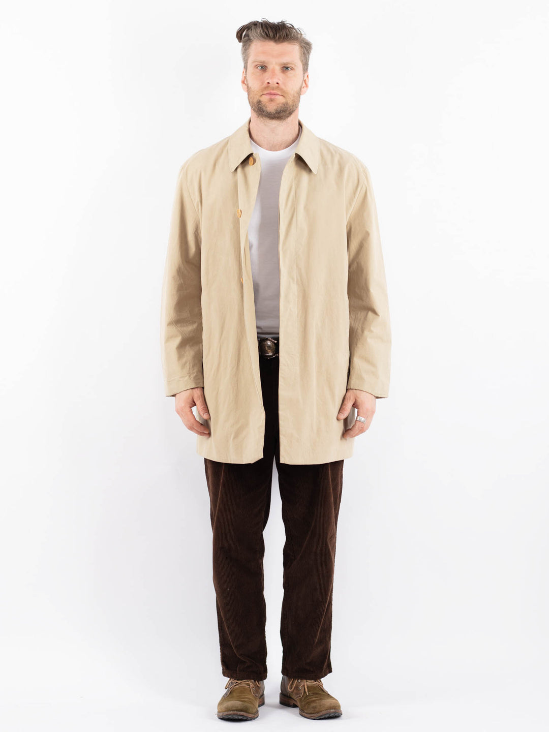 Vintage 90's Men Trench Coat in BeigeZ1654