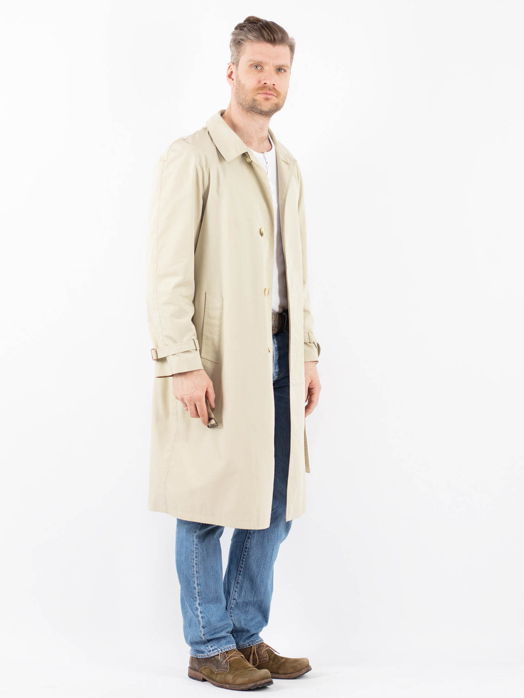 Vintage 90's Men Mac Coat in BeigeZ1462