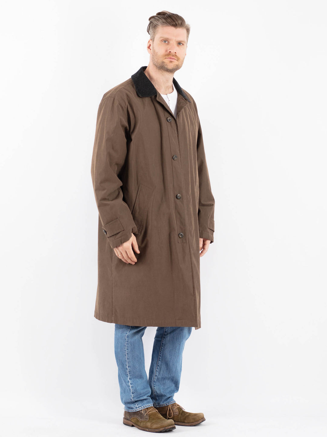 Vintage 90's Men Mac Coat in BrownZ1463