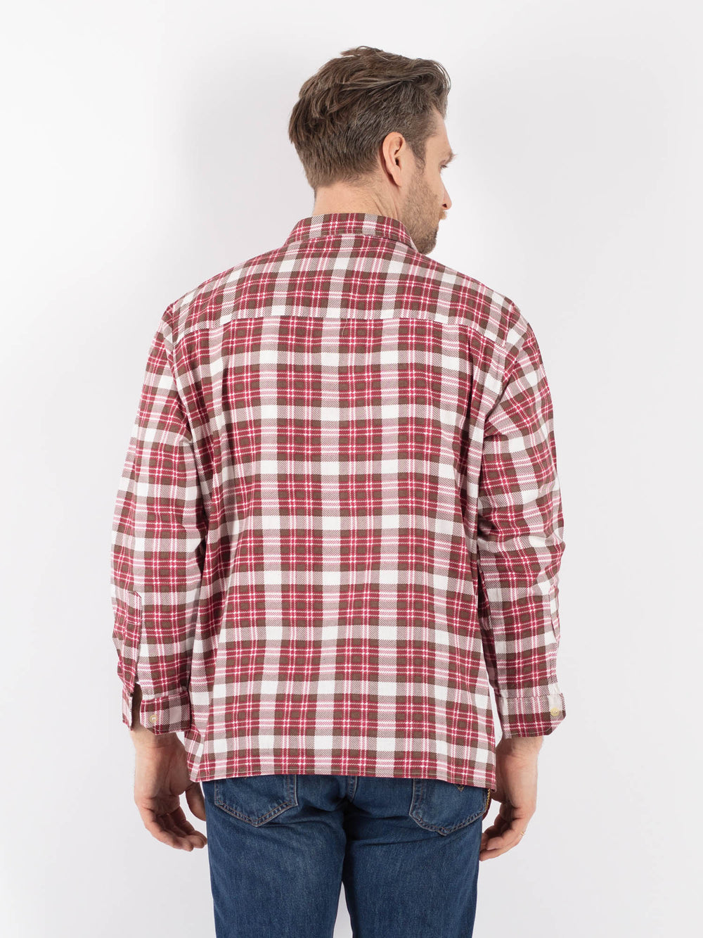 Vintage Men Plaid Flannel Shirt in MultiZ1152