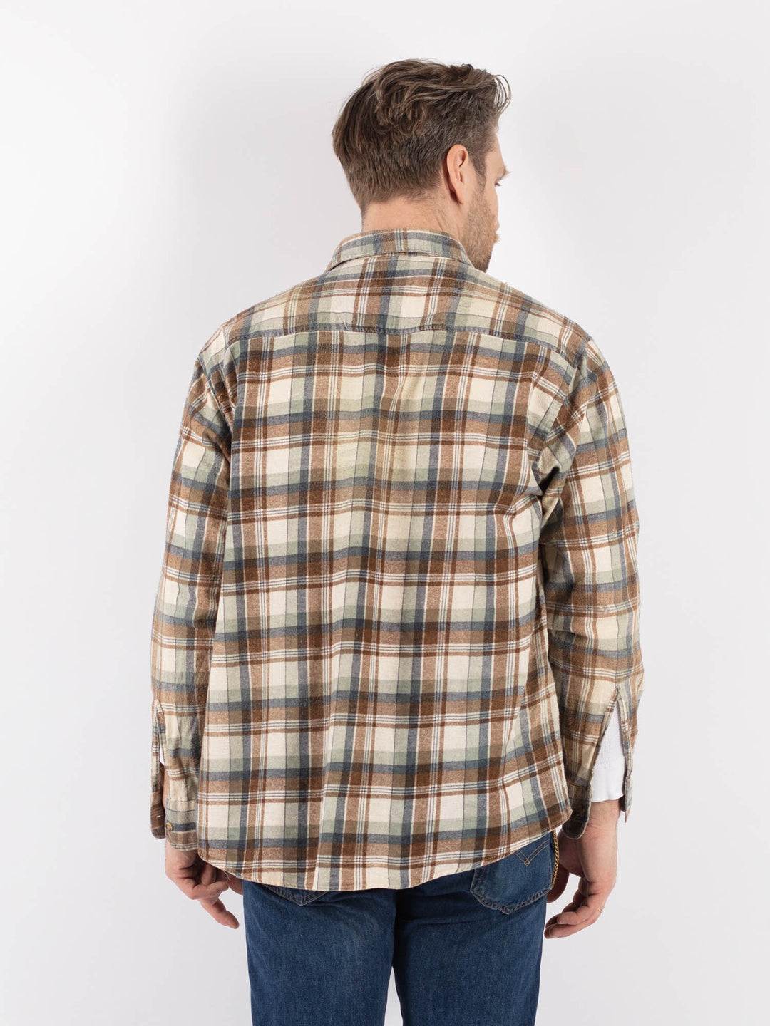 Vintage 90's Men Plaid Flannel Shirt in MultiZ1169