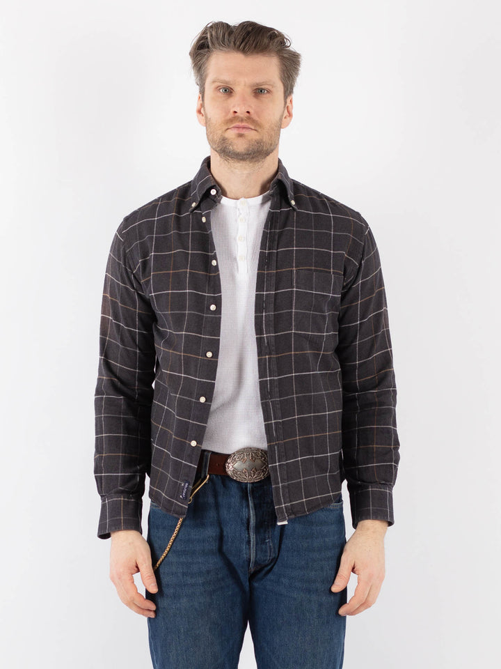 Vintage 90's Men Plaid Flannel Shirt in GrayZ1171