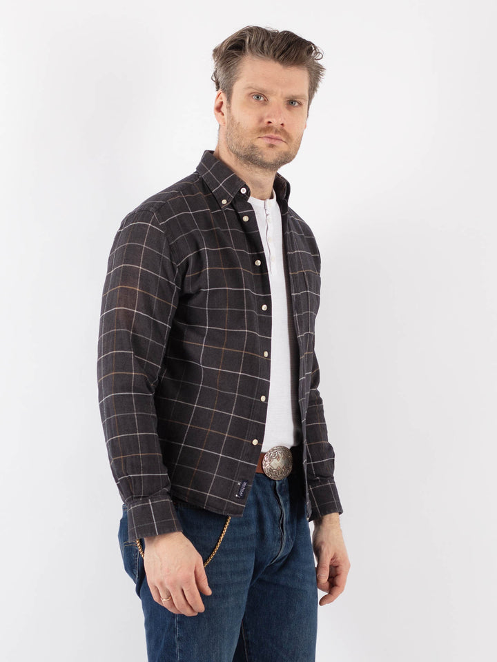 Vintage 90's Men Plaid Flannel Shirt in GrayZ1171