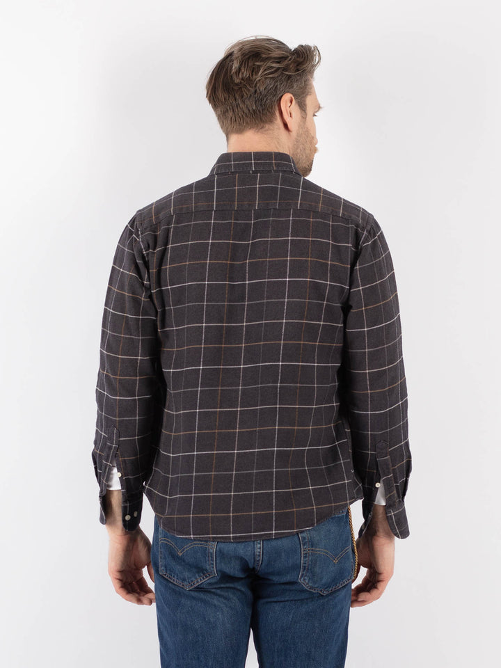 Vintage 90's Men Plaid Flannel Shirt in GrayZ1171