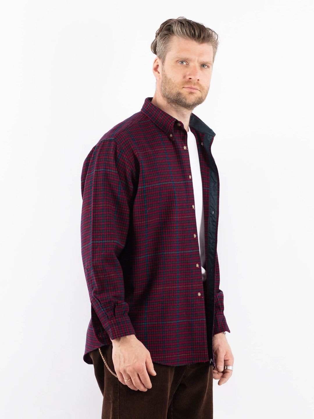 Vintage 90's Men Plaid Flannel Shirt in MultiZ1670
