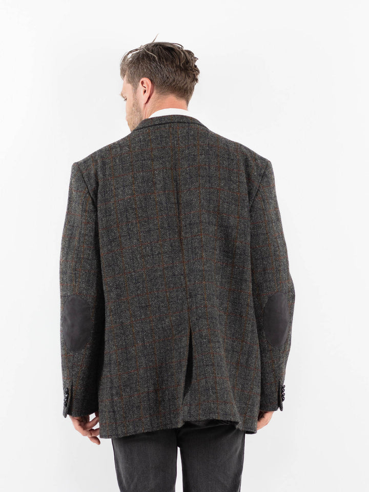 Vintage 90's Men Harris Tweed Jacket in GrayZ1714