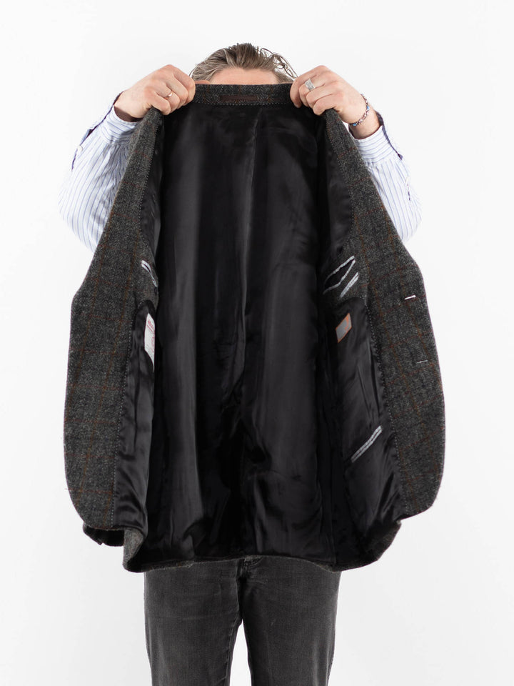 Vintage 90's Men Harris Tweed Jacket in GrayZ1714