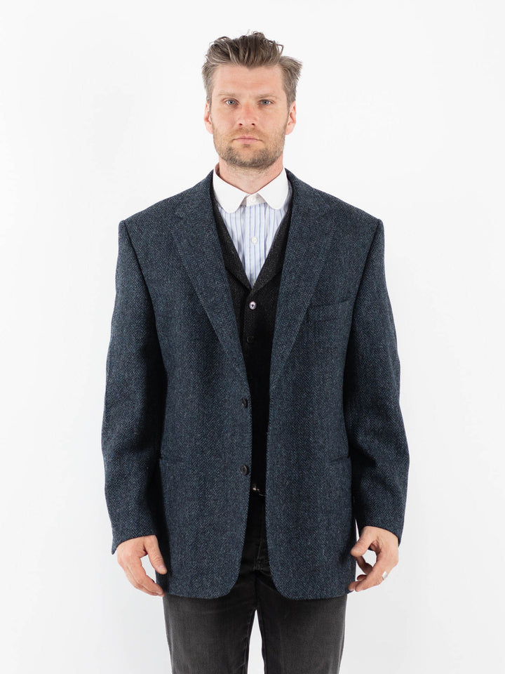 Vintage 90's Men Harris Tweed Jacket in BlueZ1717