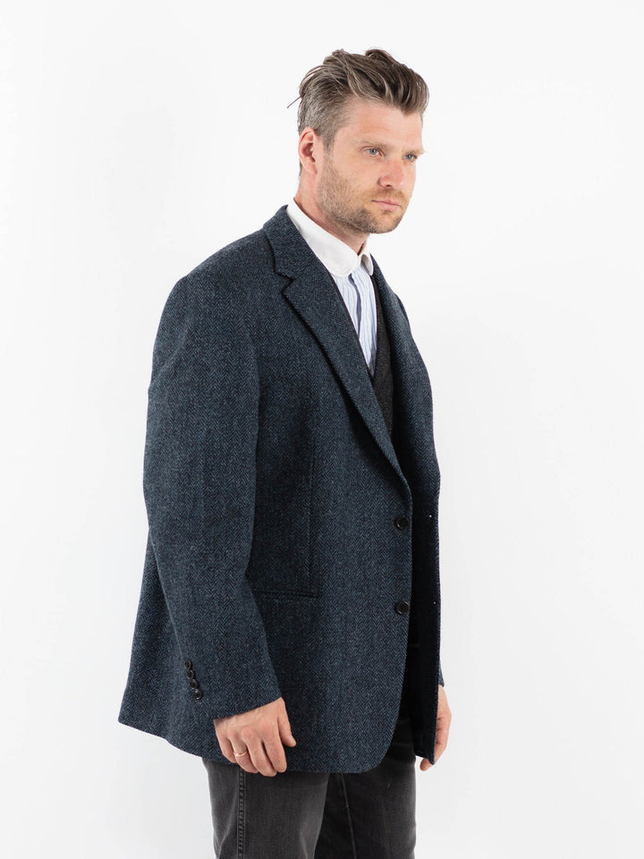 Vintage 90's Men Harris Tweed Jacket in BlueZ1717