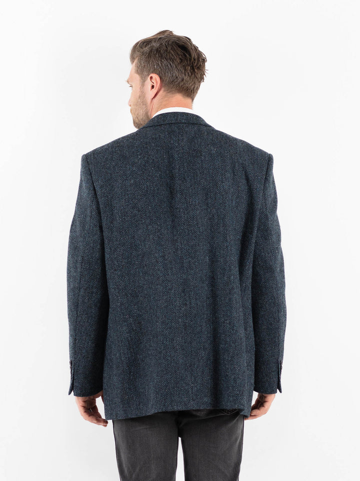 Vintage 90's Men Harris Tweed Jacket in BlueZ1717