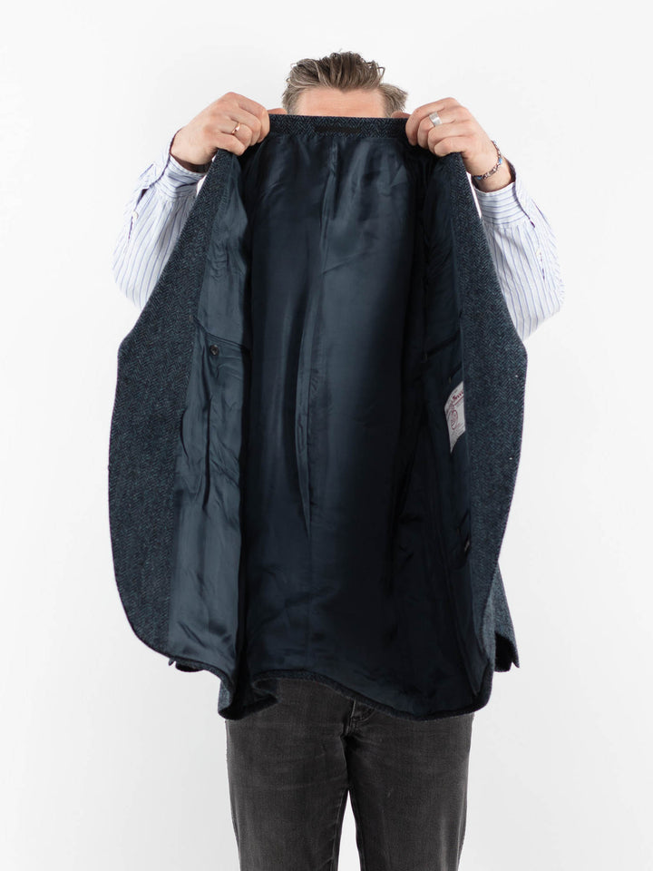 Vintage 90's Men Harris Tweed Jacket in BlueZ1717