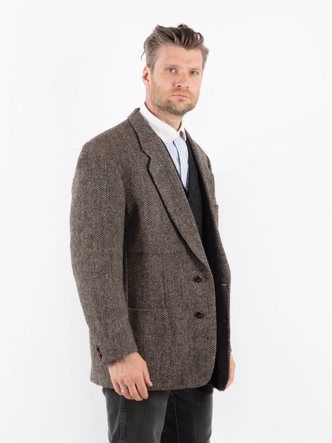 Vintage 90's Men Harris Tweed Jacket in BeigeZ1718