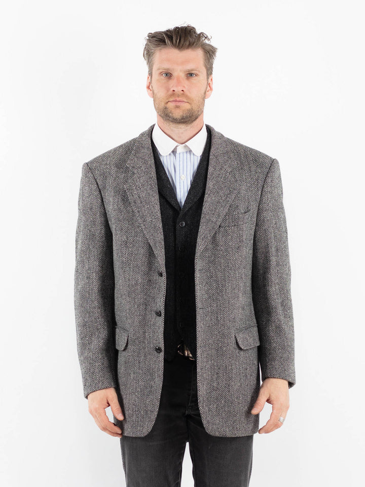 Vintage 90's Men Harris Tweed Jacket in GrayZ1721