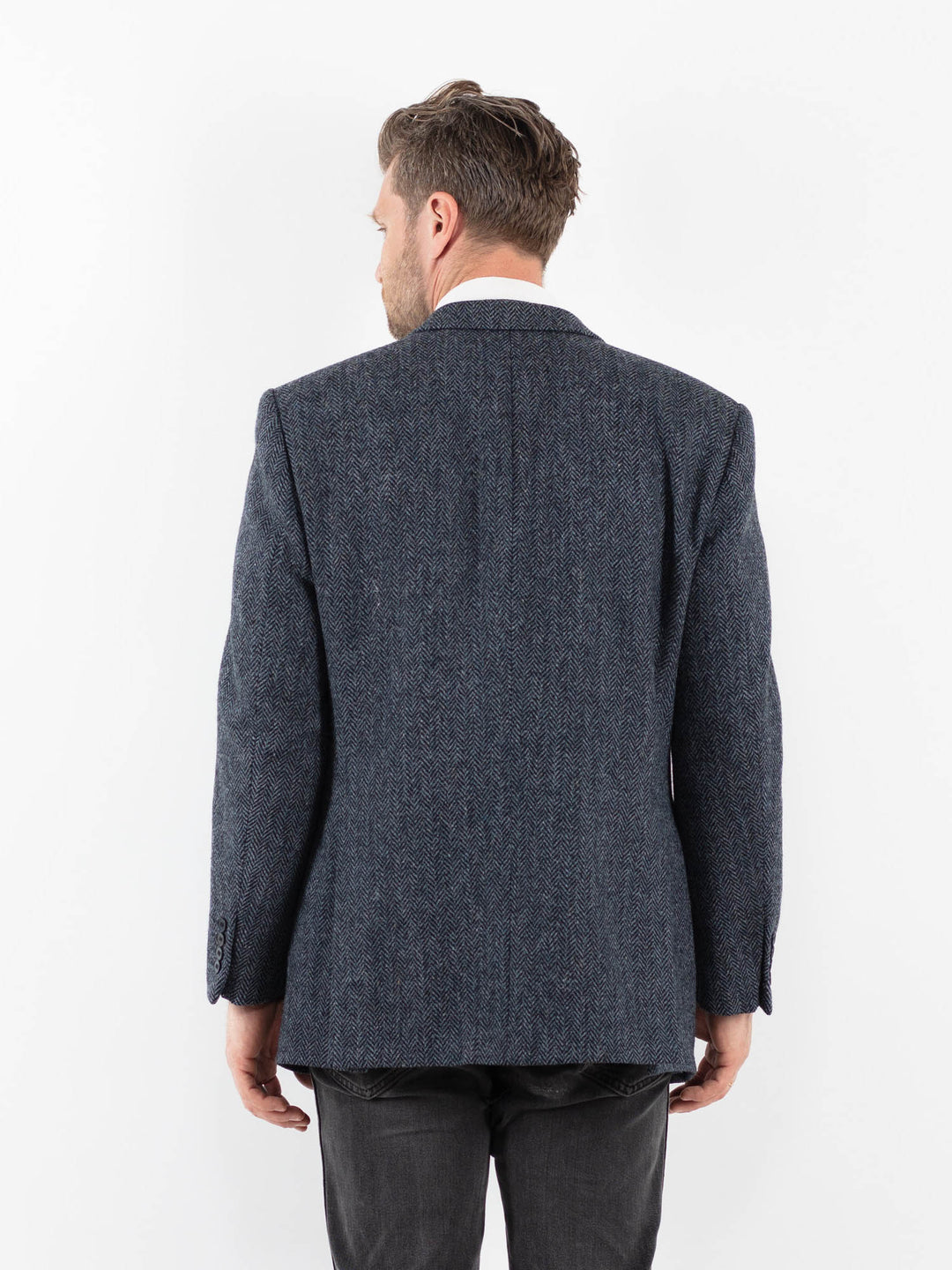Vintage 90's Men Harris Tweed Jacket in BlueZ1722