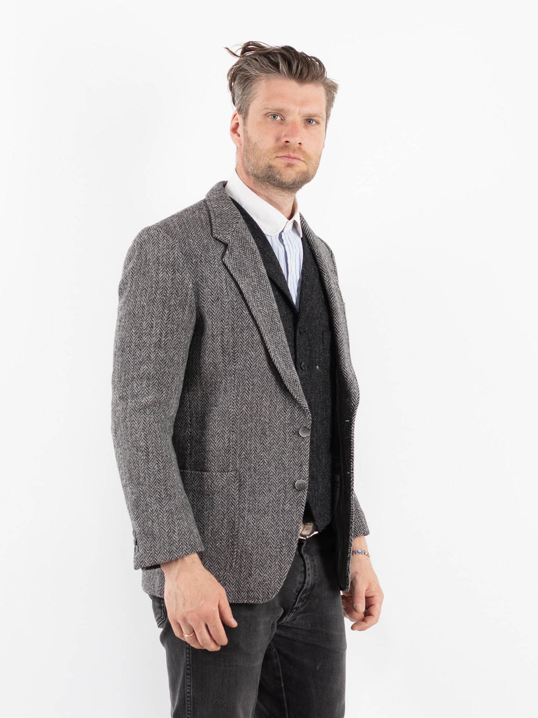 Vintage 90's Men Harris Tweed in GrayZ1726