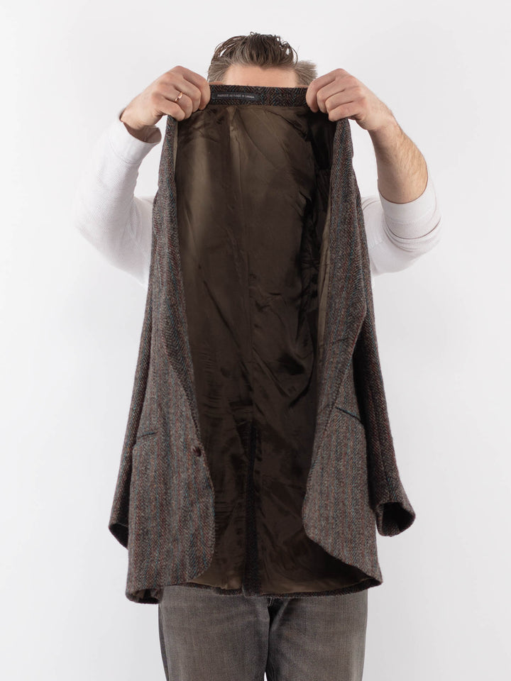 Vintage 90. gadu vīriešu Harris Tweed žakete bēšā krāsā