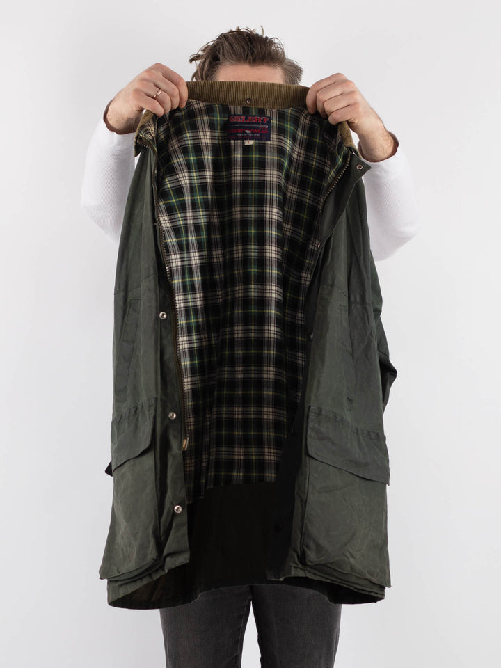 Vintage 90's Men Waxed Canvas Jacket in Green - NorthernGrip