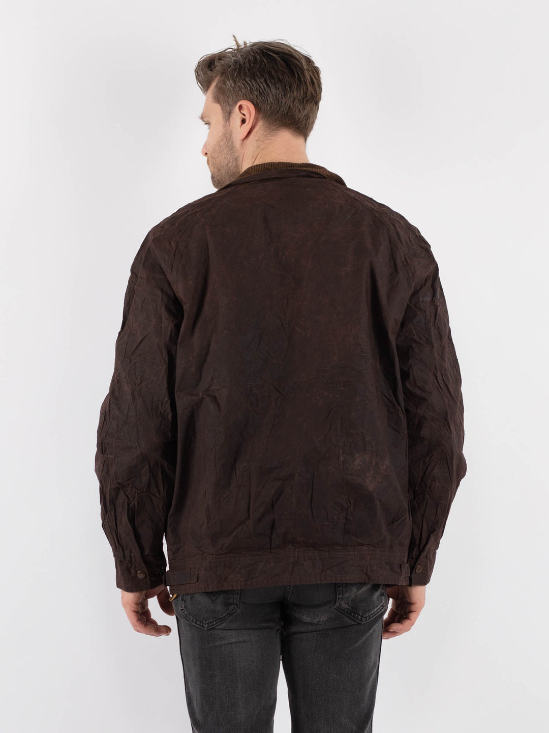 Vintage 90's Men Driza Bone Waxed Canvas Jacket in Brown - NorthernGrip