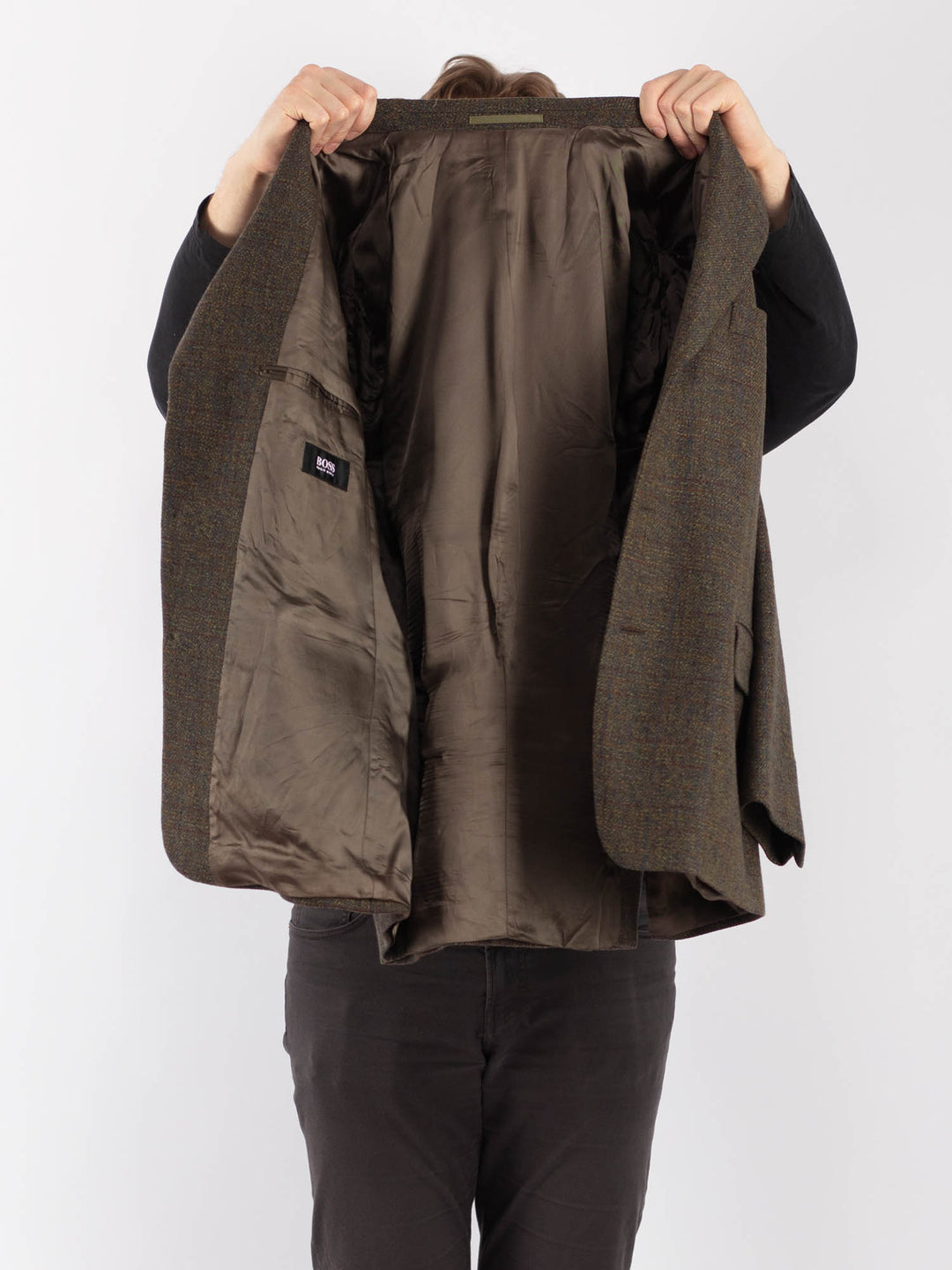 Vintage 90's Men Wool Blazer Jacket in GreenZ1266