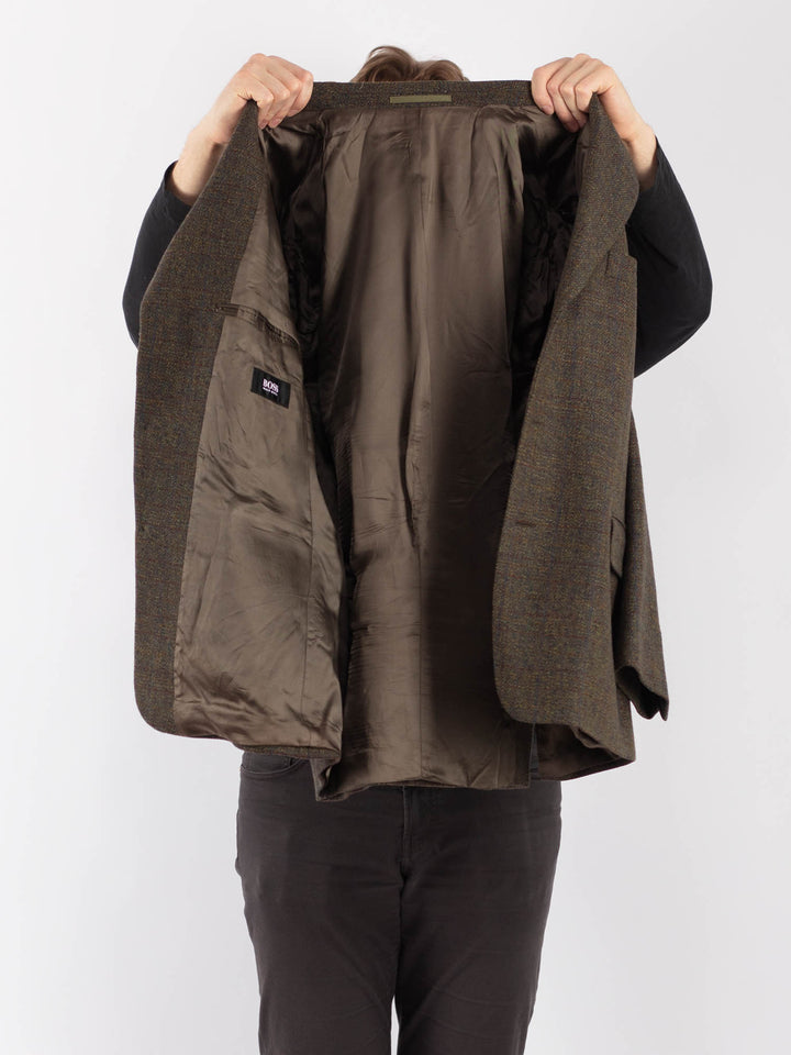 Vintage 90's Men Wool Blazer Jacket in GreenZ1266