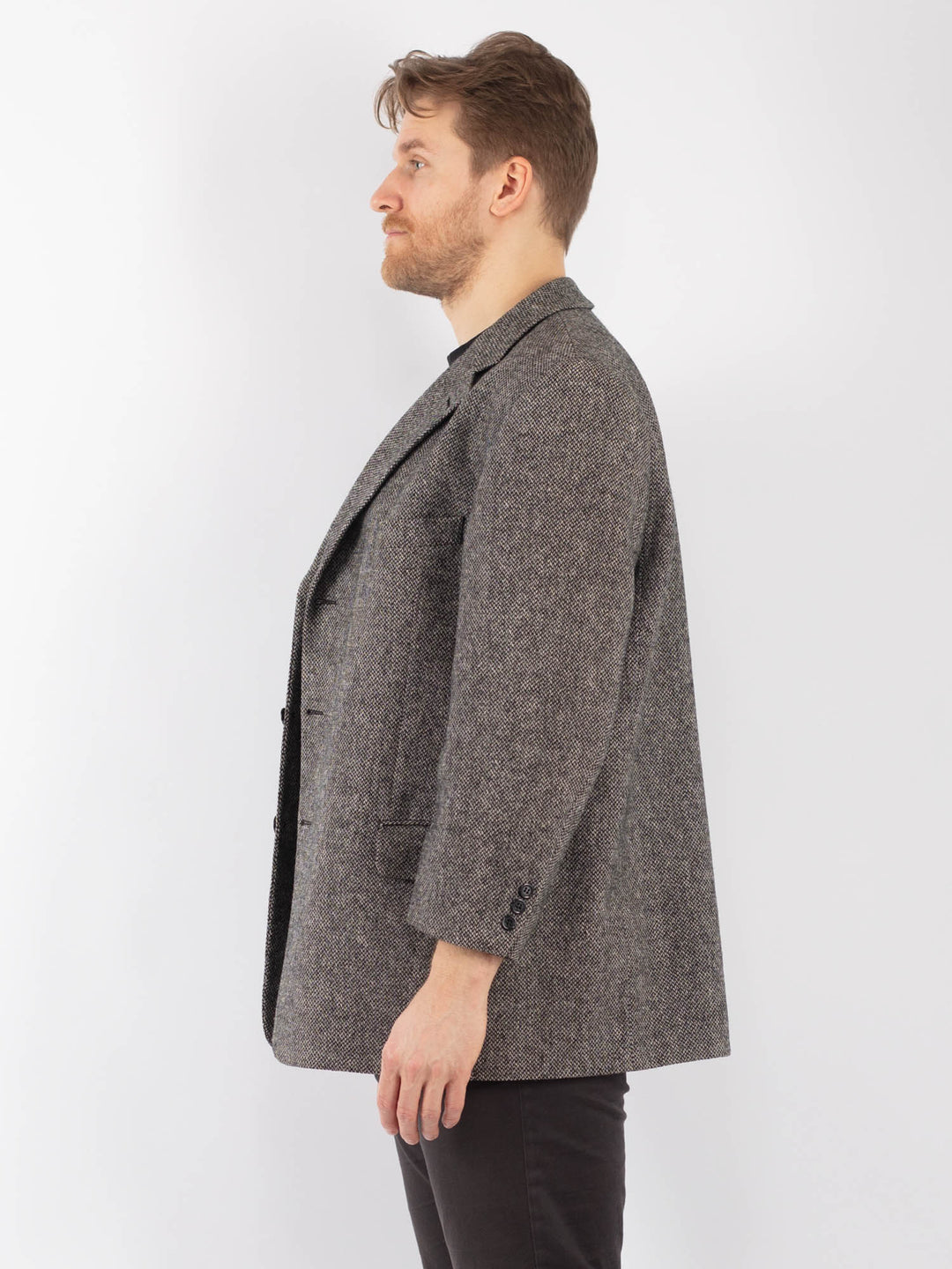 Vintage 90's Men Wool Blazer Jacket in GrayZ1277