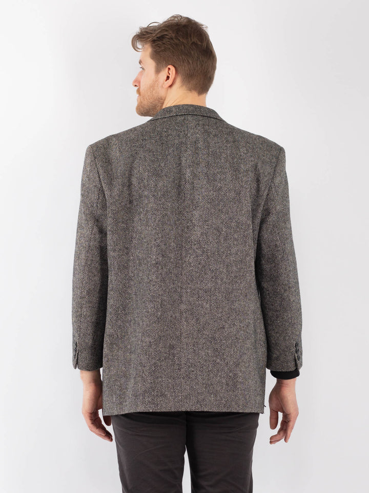 Vintage 90's Men Wool Blazer Jacket in GrayZ1277