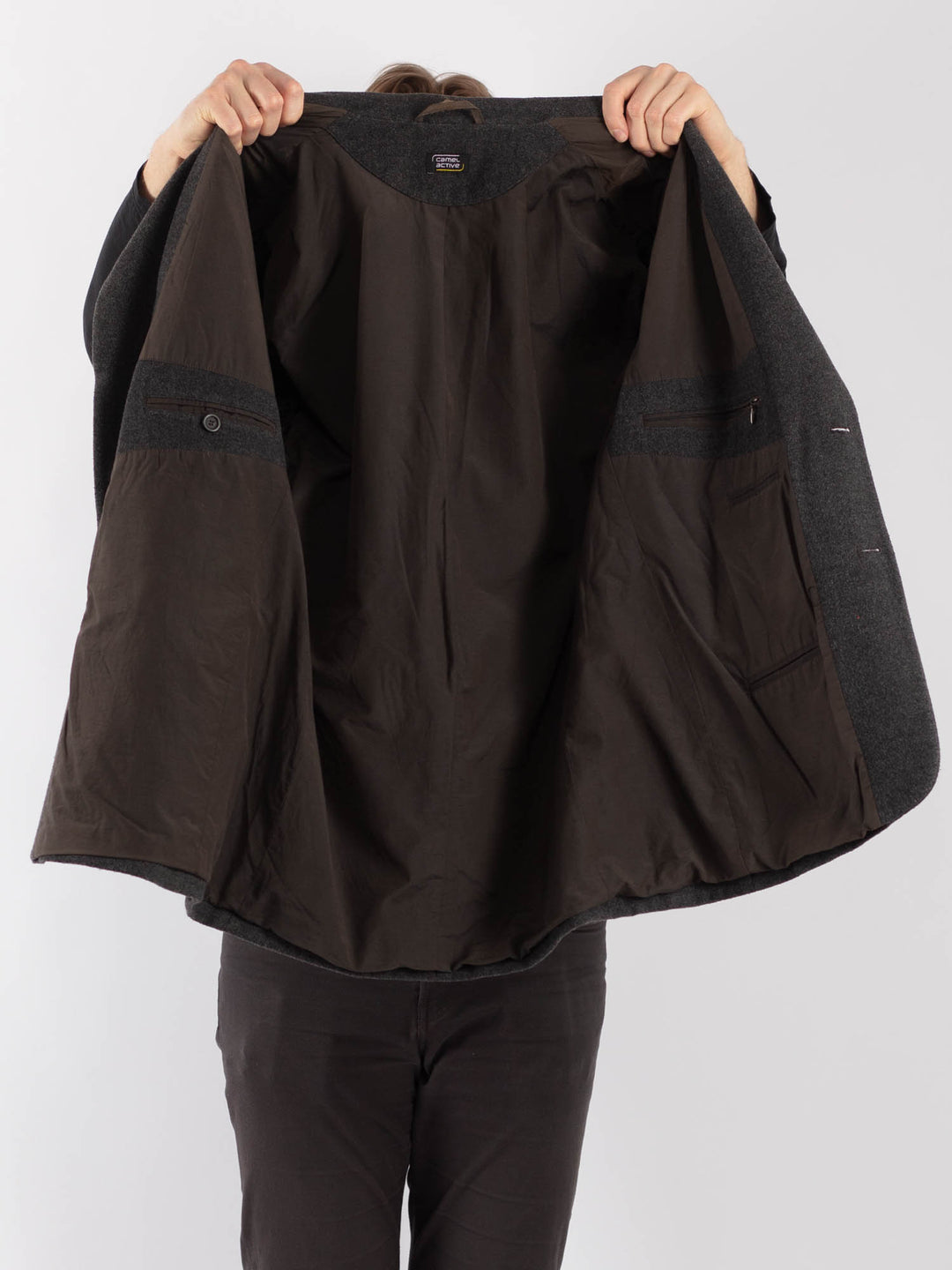 Vintage 90's Men Wool Blazer Jacket in GrayZ1282