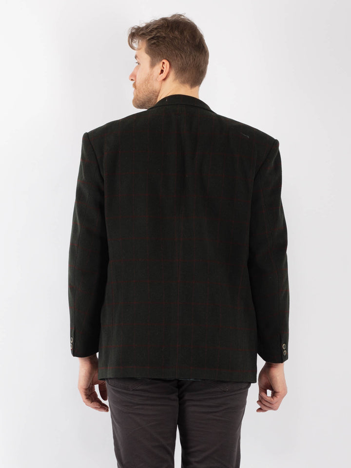 Vintage 90's Men Wool Blazer Jacket in GreenZ1284