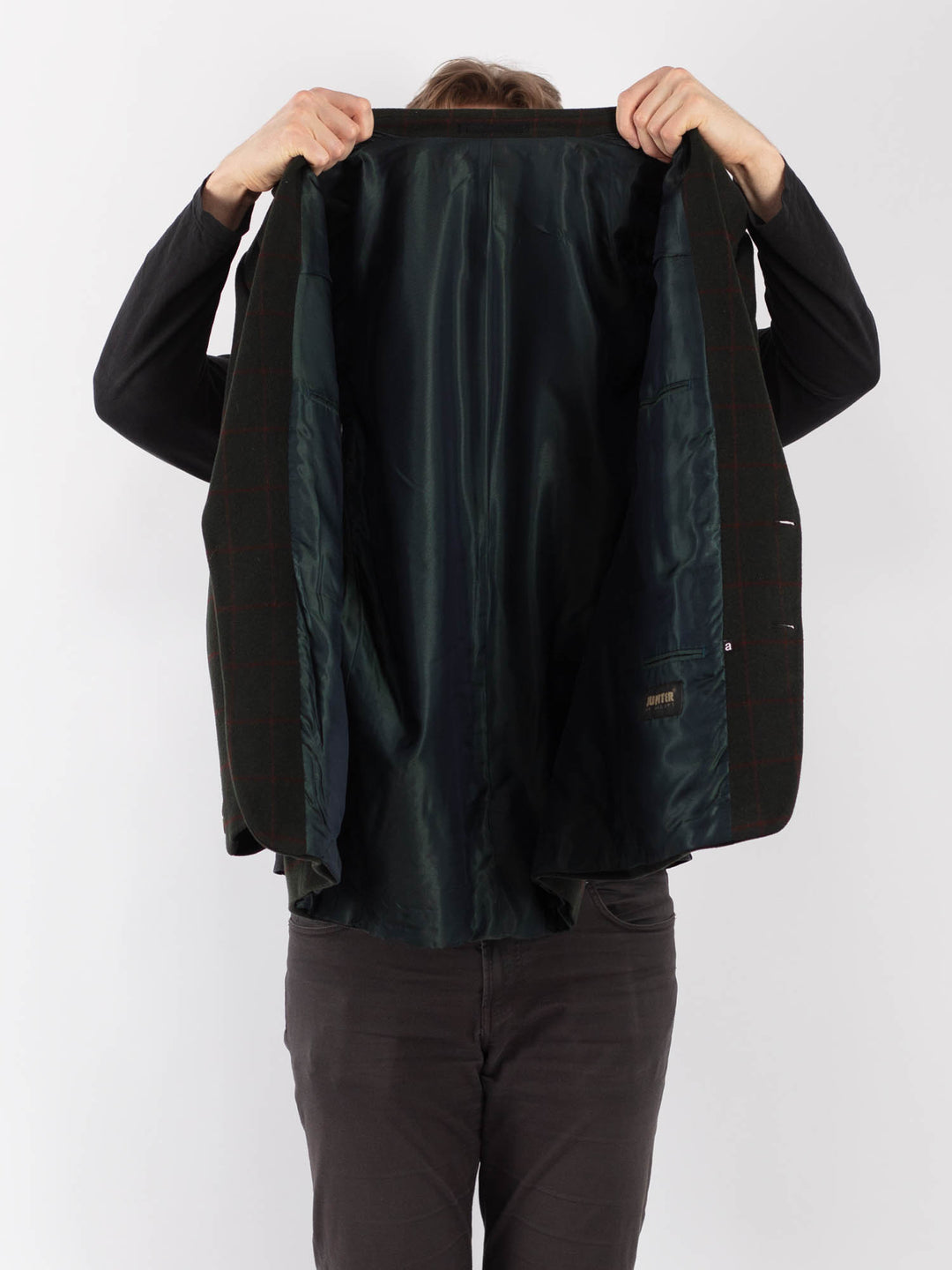 Vintage 90's Men Wool Blazer Jacket in GreenZ1284