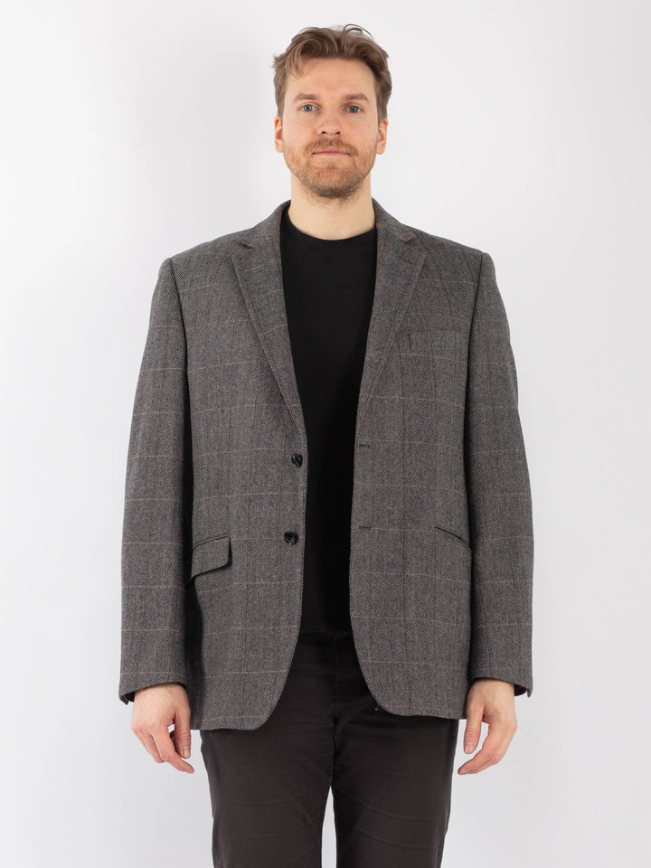 Vintage 90's Men Wool Blazer Jacket in GrayZ1288