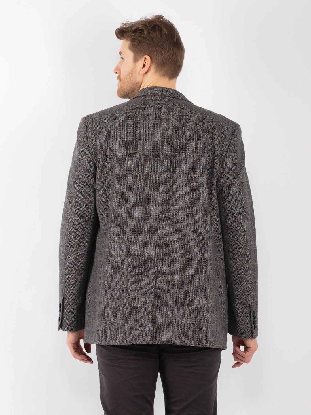 Vintage 90's Men Wool Blazer Jacket in GrayZ1288