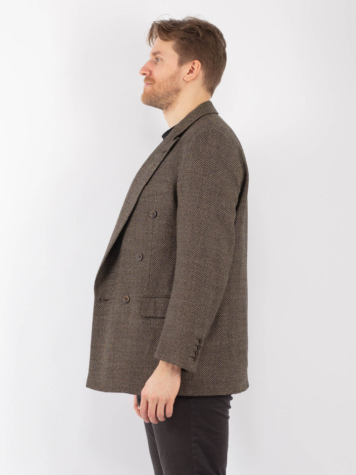 Vintage 90's Men Wool Blazer Jacket in BeigeZ1289