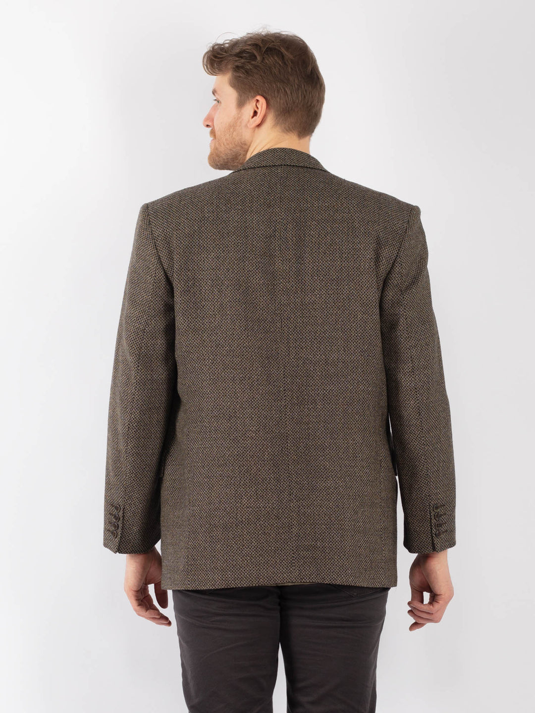 Vintage 90's Men Wool Blazer Jacket in BeigeZ1289