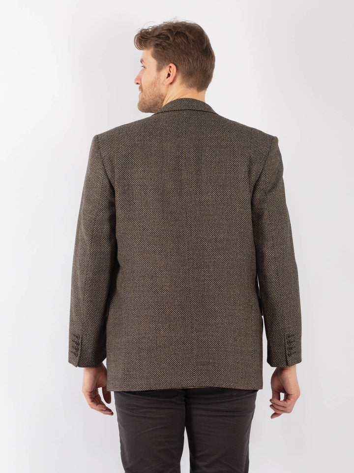 Vintage 90's Men Wool Blazer Jacket in BeigeZ1289