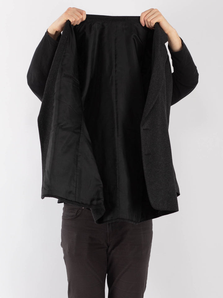 Vintage 90's Men Wool Blazer Jacket in GrayZ1293