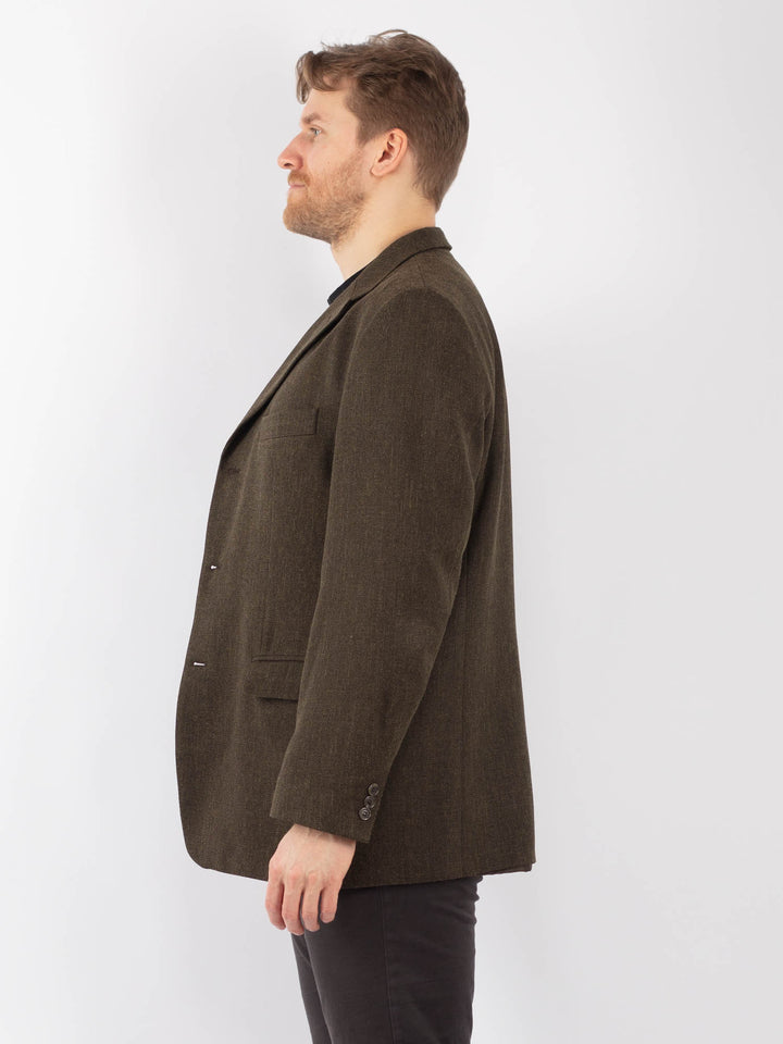 Vintage 90's Men Wool Blazer Jacket in BrownZ1294