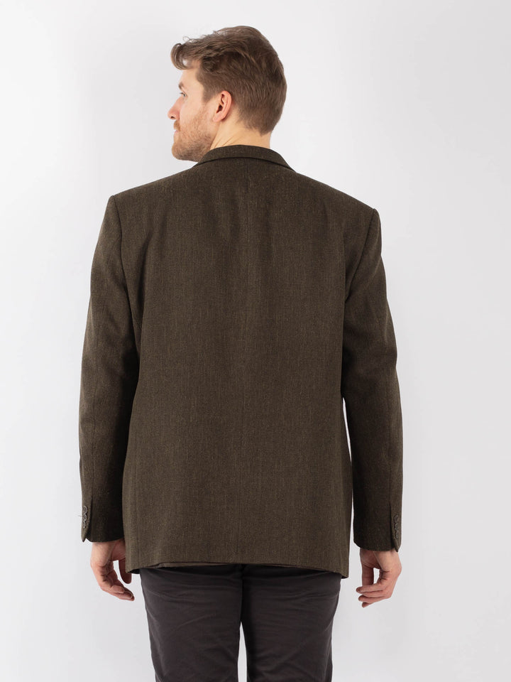Vintage 90's Men Wool Blazer Jacket in BrownZ1294