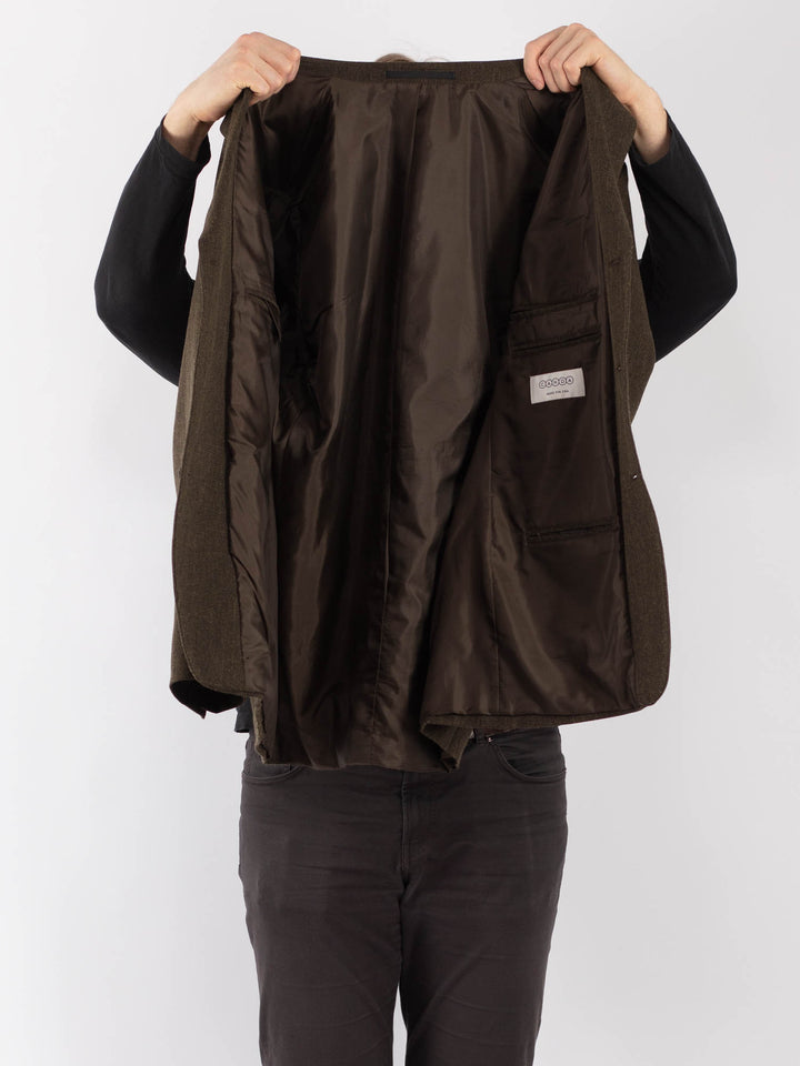 Vintage 90's Men Wool Blazer Jacket in BrownZ1294