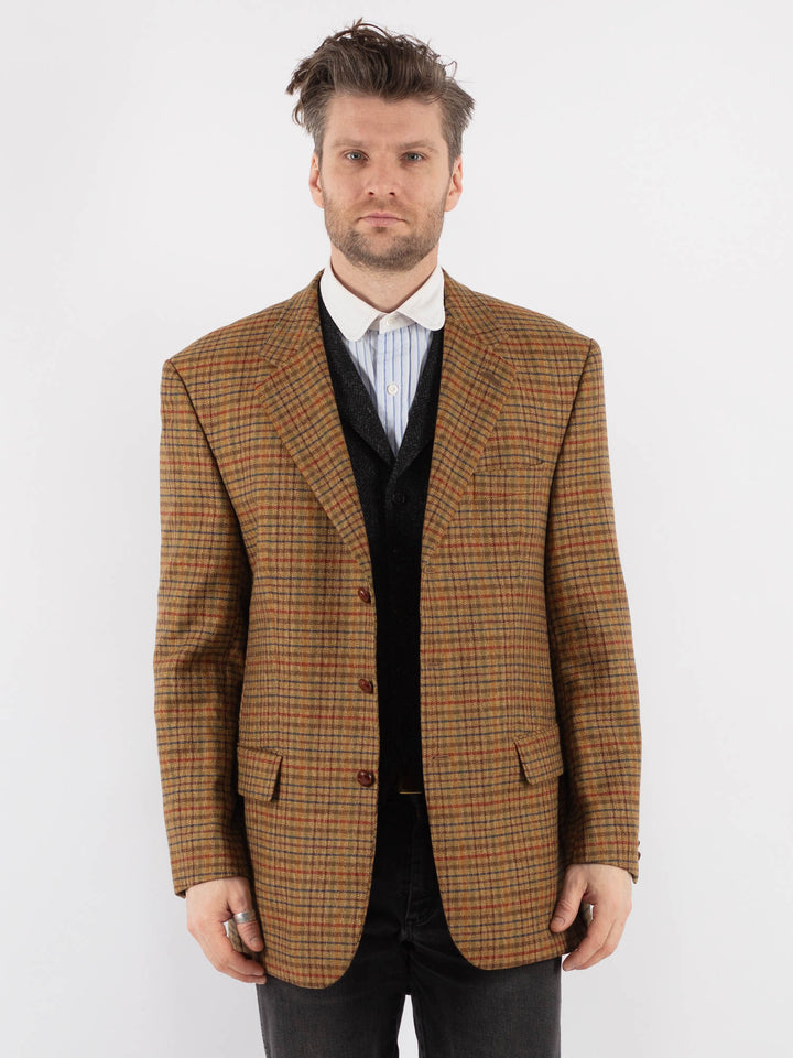 Vintage 90's Men Wool Blazer Jacket in Multi - NorthernGrip