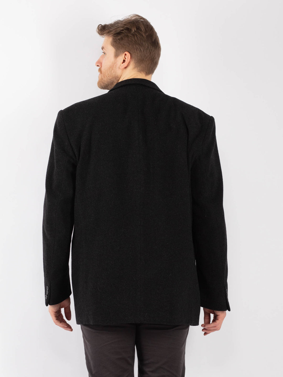 Vintage 90's Men Wool Blazer Jacket in GrayZ1299