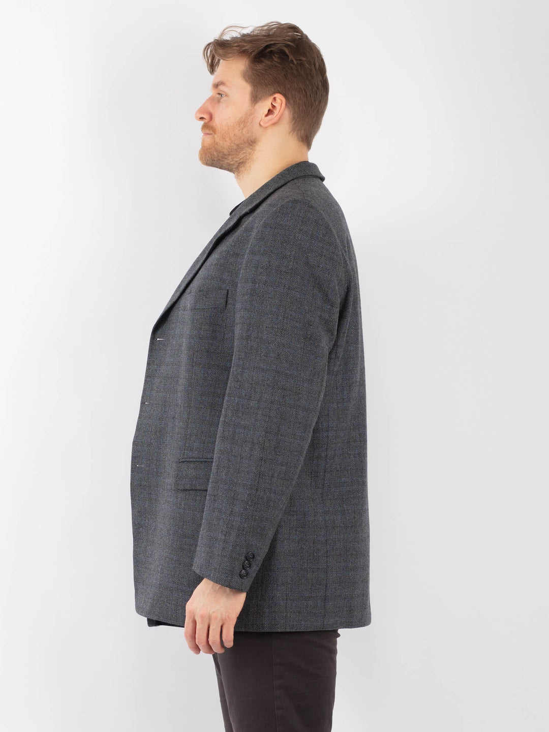 Vintage 90's Men Wool Blazer Jacket in GrayZ1313
